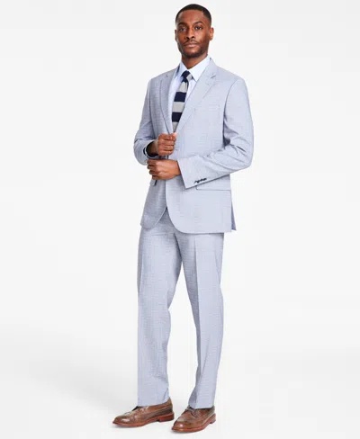 Nautica Men's Modern-fit Seasonal Cotton Stretch Suit In Grey,blue