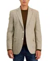 Nautica Men's Modern-fit Solid Herringbone Tweed Sport Coat In Tan Herringbone
