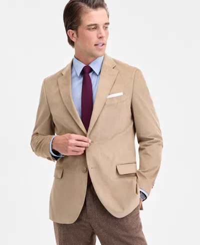 Nautica Men's Modern-fit Solid Stretch Corduroy Elbow Patch Sport Coat In Neutral