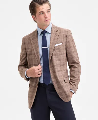 Nautica Men's Modern-fit Stretch Pattern Sport Coat In Brown