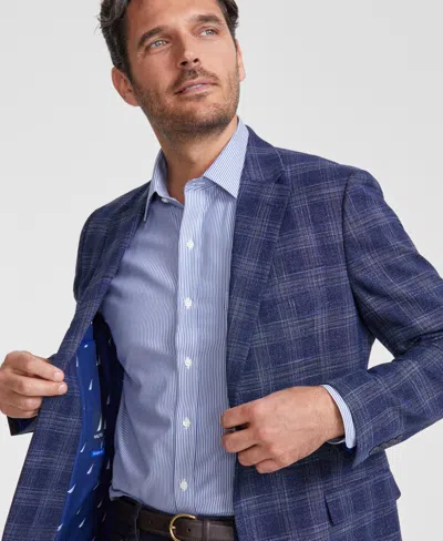 Nautica Men's Modern-fit Stretch Pattern Sport Coat In Blue