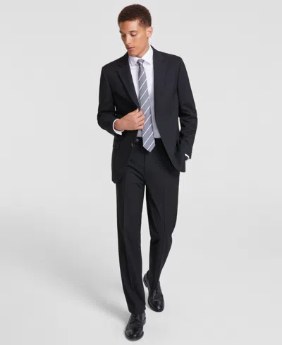 Nautica Men's Modern-fit Stretch Suit In Black Stripe