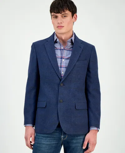 Nautica Men's Modern-fit Wine Window Tweed Sport Coat In Blue