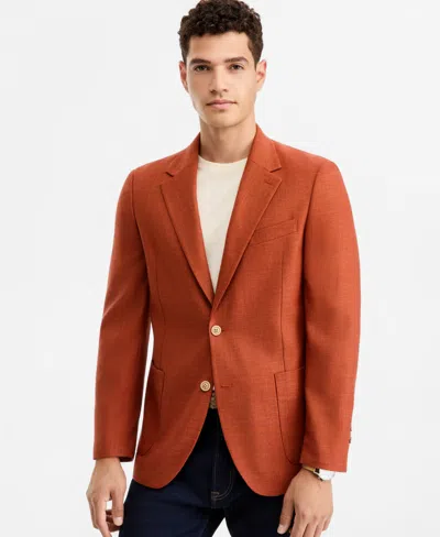 Nautica Men Modern-fit Active Stretch Structure Weave Sport Coat In Orange