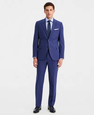 Nautica Men's Modern-fit Stripe Nested Suit In Blue