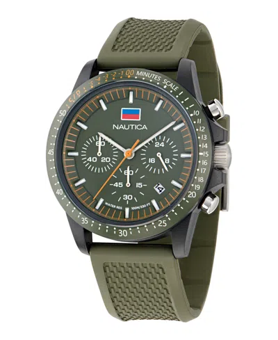 Nautica Men's Multifunction Or Date Green Polyurethane Watch, 43mm