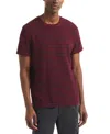 Nautica Mens Waffle Knit Striped Crewneck T-shirt In Burgundy