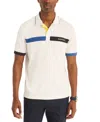 Nautica Mens Navtech Sustainably Crafted Classic Fit Colorblock Polo In Bright Wht