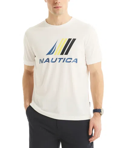 Nautica Men's Navtech Classic-fit Logo Graphic Performance T-shirt In Bright Wht