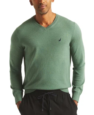 Nautica Men's Navtech V-neck Sweater In Green