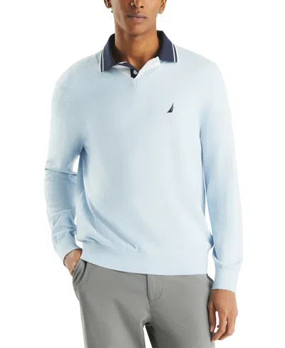 Nautica Men's Navtech Performance Classic-fit Soft V-neck Sweater In Skyway