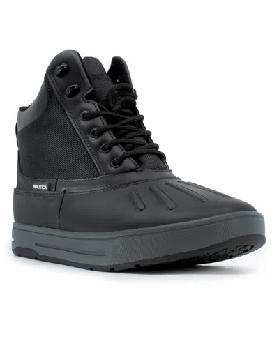 Nautica Men's New Bedford Duck Boots In Black,smooth