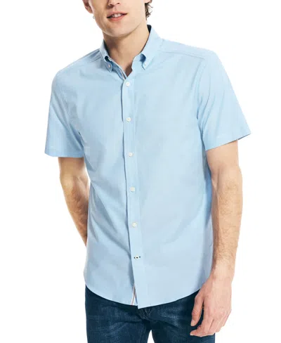Nautica Men's Oxford Short-sleeve Shirt In Light French Blue