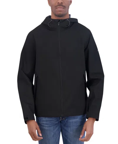 Nautica Men's Packable Full-zip Hooded Jacket In Black
