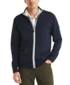Nautica Mens Navtech Mock-neck Full-zip Sweater In Blue