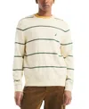 Nautica Men's Performance Striped Crewneck Sweater In Brown