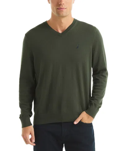Nautica Men's Performance V-neck Sweater In Green