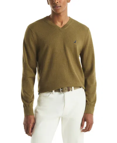Nautica Men's Performance V-neck Sweater In Green