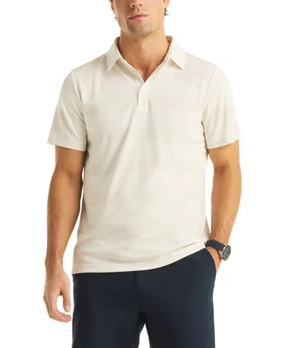 Nautica Mens Golf Fit Glen Plaid Performance Polo In White