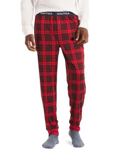 Nautica Men's Classic-fit Stretch Solid Sleep Joggers In Naut Red