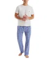 Nautica Men's Plaid Poplin Sleep Pants In Blue