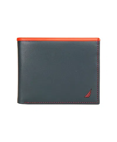 Nautica Men's Pop J Class Bifold Wallet In Blue