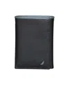 Nautica Men's Pop J Class Trifold Wallet In Black