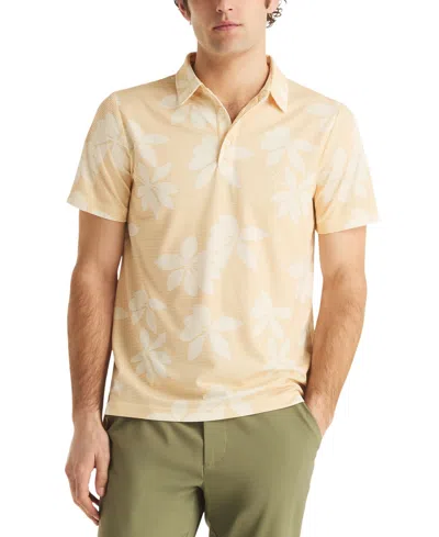 Nautica Mens Navtech Printed Polo In Yellow