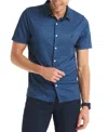 Nautica Men's Printed Classic-fit Performance Button-down Shirt In Blue