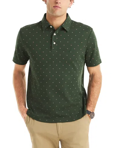 Nautica Men's Printed Compass Polo Shirt In Green