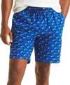 Nautica Men's Printed Drawstring Quick Dry 6" Swim Trunks In Navy