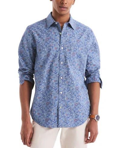 Nautica Men's Printed Floral Shirt In Blue