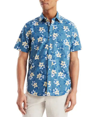 Nautica Men's Printed Floral Short-sleeve Shirt In Bluestern