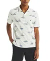 Nautica Mens Classic Fit Printed Polo In Bright White