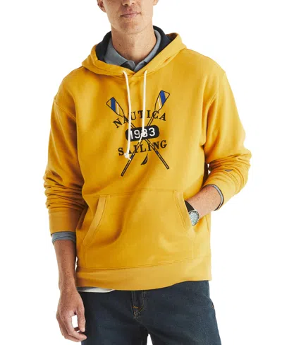 Nautica Men's Pullover Logo Graphic Hoodie In Goldstar