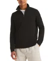 Nautica Men's Quarter-zip Fleece Sweatshirt In Black