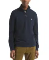 Nautica Mens Quarter-zip Fleece Sweatshirt In Blue