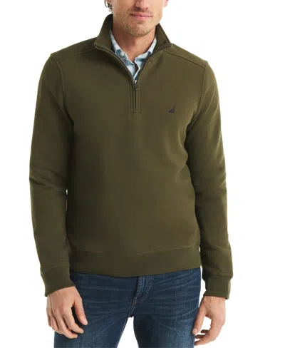 Nautica Men's Quarter-zip Fleece Sweatshirt In Green