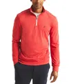 Nautica Mens Quarter-zip Sweatshirt In Tango Red