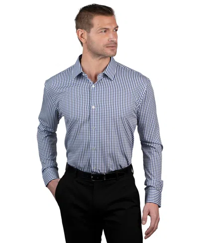 Nautica Men's Regular-fit Dress Shirt In White Blue