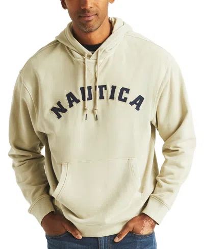 Nautica Men's Relaxed Fit Garment Dyed Terry Logo Hoodie In Antiqutytn