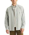 Nautica Men's Relaxed-fit Stripe Button-down Oxford Shirt In Navy