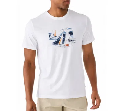 Nautica Men's Sailboat Graphic T-shirt In White