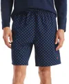 Nautica Men's Sailboat Print Poplin 8" Sleep Shorts In Blue