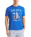 Nautica Mens Sailing Club Graphic T-shirt In Blue