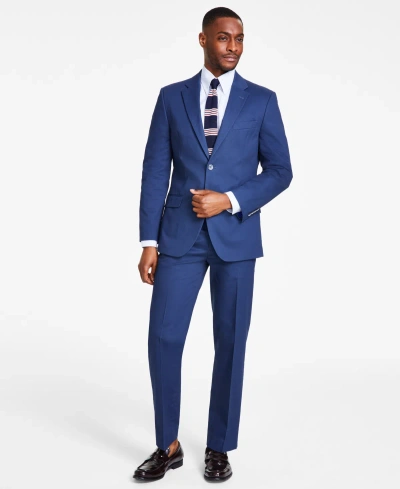 Nautica Men's Modern-fit Seasonal Cotton Stretch Suit In Solid Navy