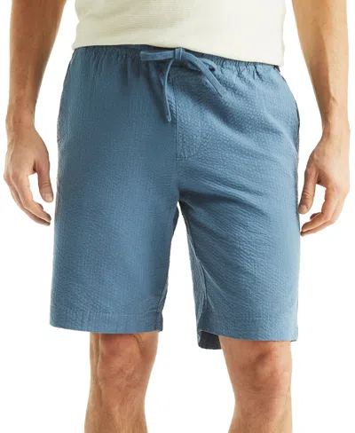 Nautica Men's Seersucker Drawstring 9-1/2" Shorts In Coronet Blue