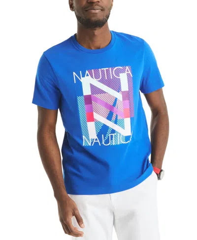Nautica Men's Short Sleeve Crewneck Graphic T-shirt In Olympic Blue
