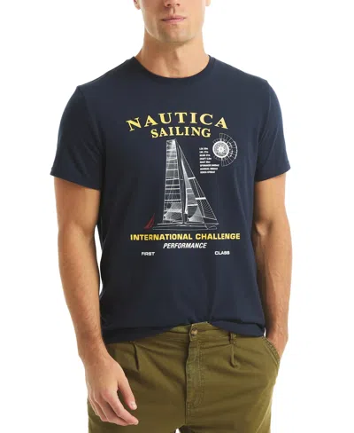 Nautica Men's Short Sleeve International Challenge Graphic T-shirt In Blue