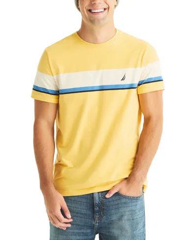Nautica Men's Short Sleeve Stripe T-shirt In Yellow